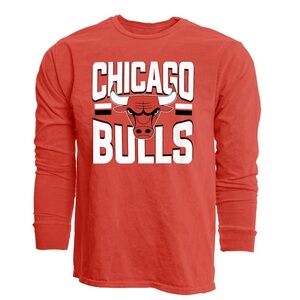 NWT Blue 84 NBA Chicago Bulls Long-Sleeve Tee — Red/White Logo